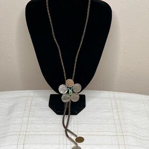 Bolo Tie Made with Buffalo Nickels, Turquoise and Indian Head Penny